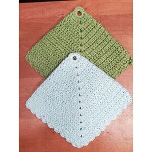 Handmade Granny Core Double Crochet Cotton Potholders Hot Pads Trivet